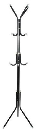 Cuier pentru hol, Ruhhy, tip pom, 3 nivele, 12 agatatori, metal, negru, 175cm, negru [2]