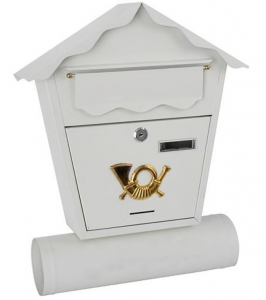 Casa - Cutie postala cu suport de ziar, Strend Pro SK-252190, alba, 45x37x10 cm