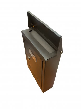 Cutie postala din otel galvanizat cu deschidere frontala, negru, 18x6x26cm [2]