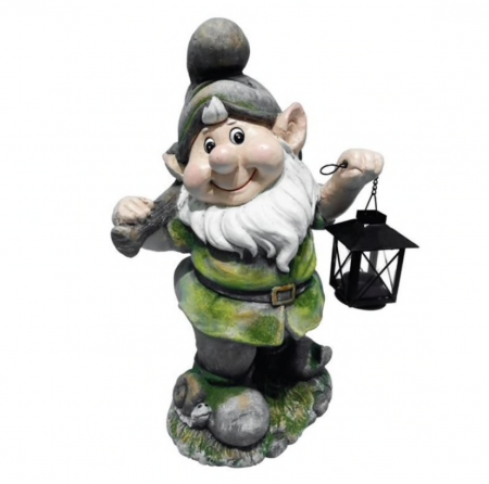 Decoratiune gradina Strend Pro Gecco 918, pitic cu lampion, 25x20x45 cm [0]