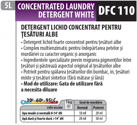 Detergent concentrat pentru rufe albe, 5 litrii, Medix Professional [1]