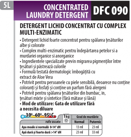 Detergent lichid concentrat pentru rufe cu complex multi-enzimatic cu parfum fara alergeni, 5 litrii, Medix Professional [1]