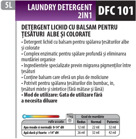 Detergent lichid cu balsam floral și complex multi-enzimatic 5L, Medix Professional [2]