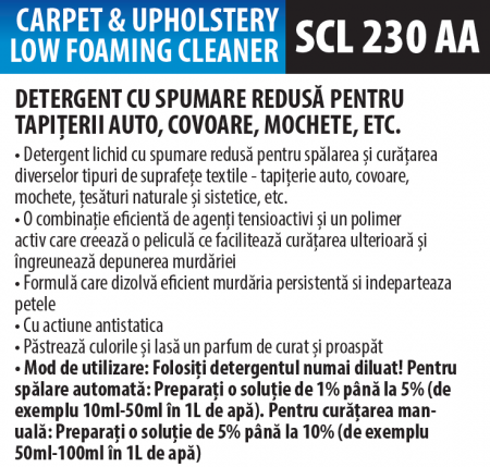Detergent cu spumare redusă pentru tapițerie auto, covoare, țesături, 5 litrii, Medix Professional [1]