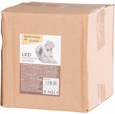 Figurina decorativa cu led MagicHome in forma de ingeras din polirasina, 15 x 15 x 14.5 cm [4]