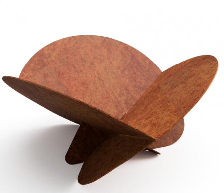Fire pit grădină Tuozi din oțel Corten, 75×75×35 cm – vatră foc exterior