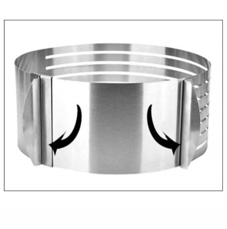 Forma inox extensibila pentru feliat blat tort pe orizontala, 24-30 cm [3]