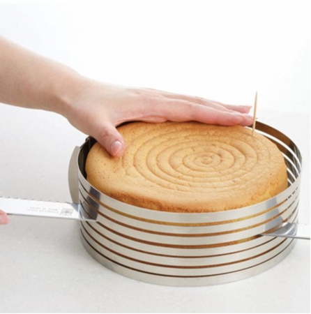 Forma inox extensibila pentru feliat blat tort pe orizontala, 24-30 cm [6]