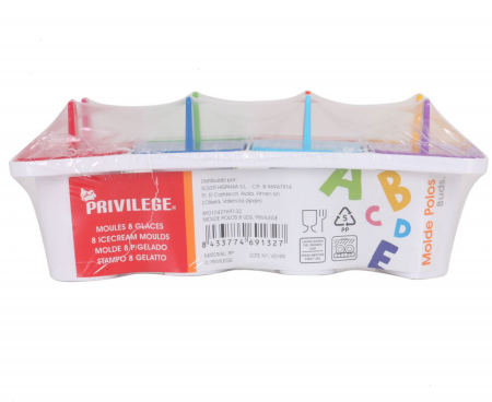 Forma pentru 8 inghetate pe bat, Privilege, alb/multicolor, 18.5x10.5x7 cm [1]