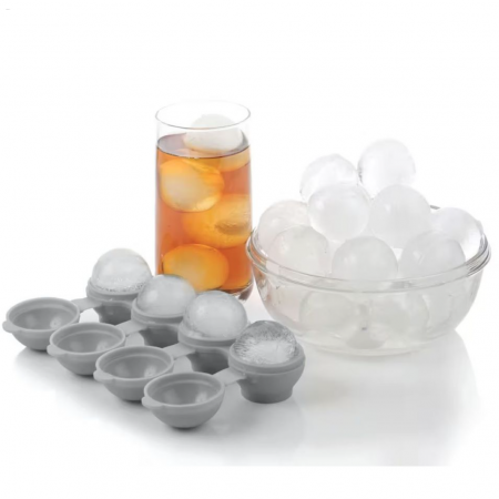 Forma silicon pentru 4 cuburi gheata in forma de sfera, silicon uz alimentar, 22 x 7 x 5cm, Quttin [3]