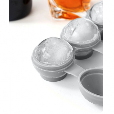Forma silicon pentru 4 cuburi gheata in forma de sfera, silicon uz alimentar, 22 x 7 x 5cm, Quttin [2]