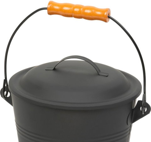 Găleată pentru cenușă cu lopățică Strend Pro, metal, 5,5 L, 21,5 × 19,5 cm, negru [3]