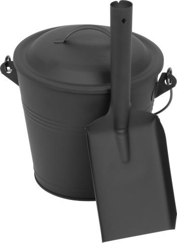 Găleată pentru cenușă cu lopățică Strend Pro, metal, 5,5 L, 21,5 × 19,5 cm, negru [2]