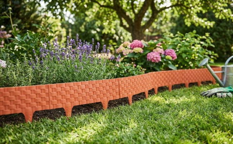 Gard pentru gradina din plastic flexibil, set 3 buc, 800x100/200 mm, 2.40 m [1]