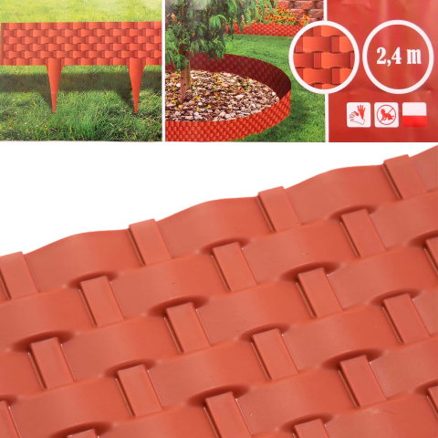 Gard pentru gradina din plastic flexibil, set 3 buc, 800x100/200 mm, 2.40 m [2]