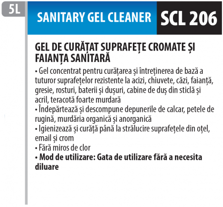 Gel de curățare pentru obiecte sanitare și suprafețe cromate, 5 litrii, Medix Professional [1]