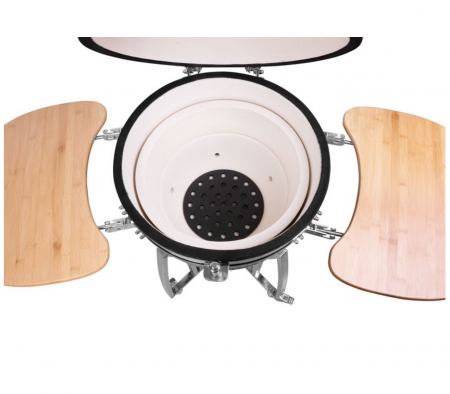 Gratar de gradina ceramic Kamado Egg negru,130x73x122 cm [4]