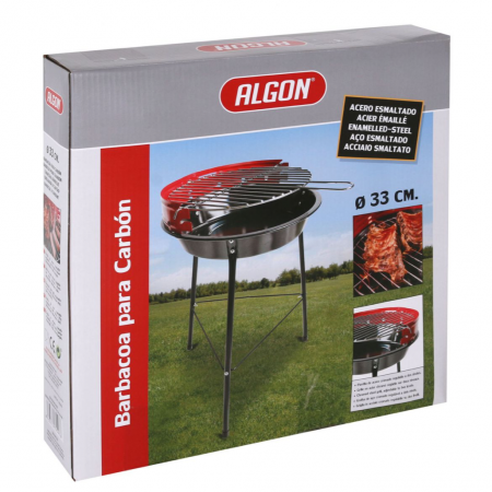 Gratar fix cu 3 picioarepe carbuni, grill reglabil si protectie anti vant, Algon, 42x35x45cm [2]