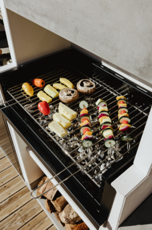 Gratar pentru gradina, Barbecue Venit Flex Plus, din beton, 78 × 47 × 185 cm [3]