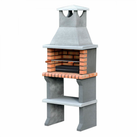 Gratare gradina - Gratar pentru gradina Luna XL din beton si caramida, 74 × 47 × 190 cm