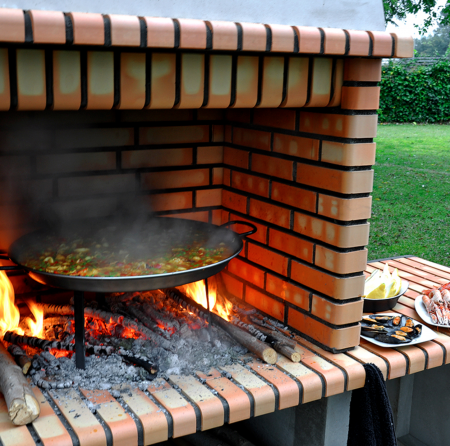 Gratar pentru gradina sines XL cu banc de lucru din beton si caramida, 178 × 70 × 255 cm [2]