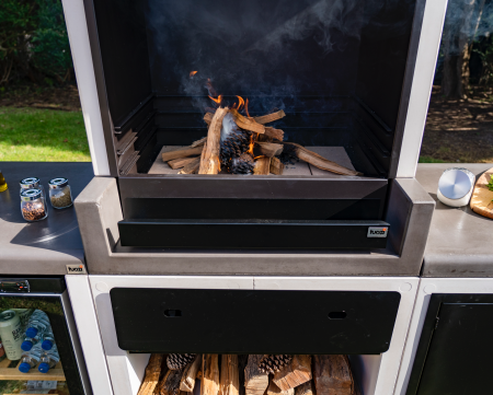 Gratar pentru gradina Tuozi Barbecue Kitaway Otte din beton si otel, 84 × 63 × 206 cm [2]