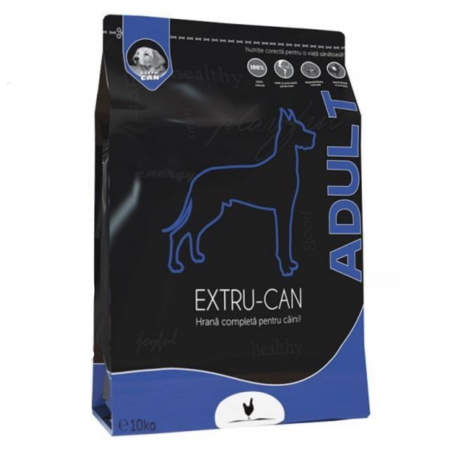 Articole animale - Hrana uscata pentru caini adulti de talie mica, medie sau mare, Extru Can, cu pui, 10 kg