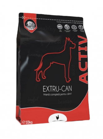 Articole animale - Hrană uscată pentru câini adulți foarte activi Extru Can, cu pui, 10 Kg