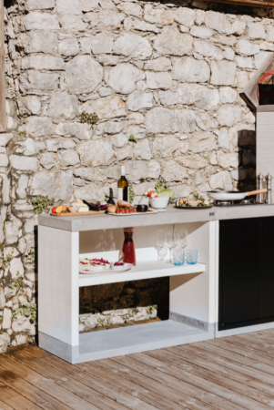 Masa de lucru pentru gradina, Venit, din beton, 110 × 47 × 77 cm [4]