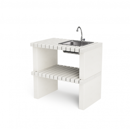 Mobilier gradina - Modul pentru gradina chiuveta Nazca din beton si caramida, 86.5 × 58 × 80 cm