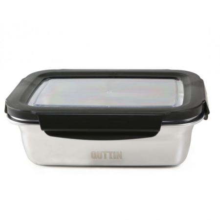 Caserola din inox cu capac ermetic siliconat, 20 x 14 x 6.5 cm, Quttin [0]