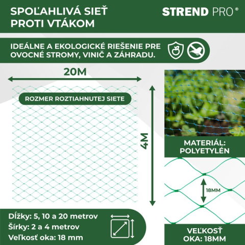Plasa pvc contra pasarilor, verde, 4x20 m, Strend Pro [5]