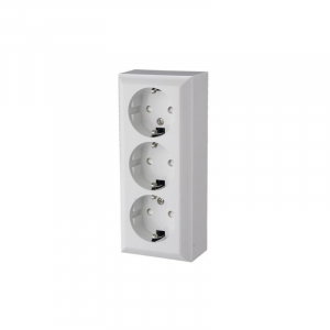 Constructii - Priză triplă cu împământare 230V, 16A, IP20 cu protecție copii