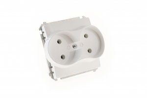 Materiale electrice - Priza dubla modulara  fara impamantare gama basic modul   kontakt