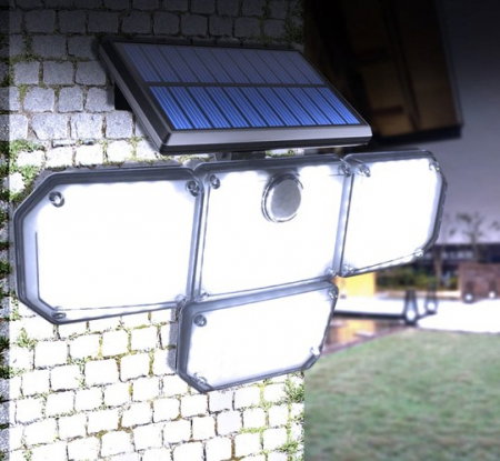 Proiector led 9W cu panou solar si baterie de 2400mAh, IP65, 171 leduri, 20x29x10 cm, Izoxis [6]
