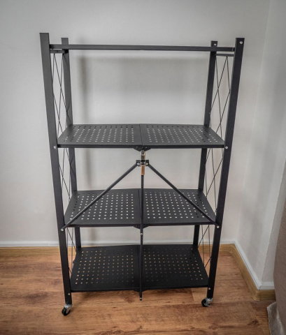 Raft depozitare pliabil cu roți MagicHome, metalic, 4 polițe, 127x72x34 cm, max. 200 kg [8]