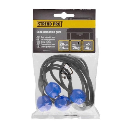 Set 4 chingi elastice pentru fixare prelate Strend Pro RT031, 4 mm, 4x 20 cm [1]