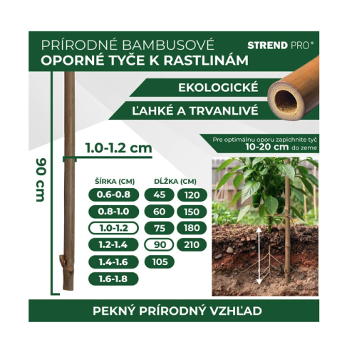 Set 10 araci bambus Garden KBT, 900 mm, pentru plante și roșii [4]