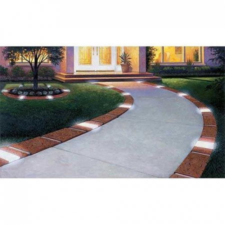 Set 10 bucati bordura decorativa, efect caramida, 2 x lampa LED cu iluminare solara, 2.1 m [1]
