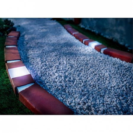 Set 10 bucati bordura decorativa, efect caramida, 2 x lampa LED cu iluminare solara, 2.1 m [2]