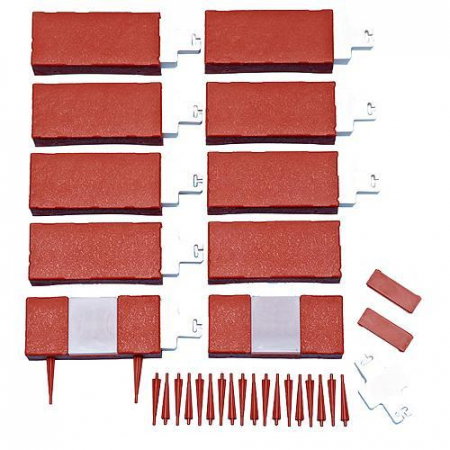 Set 10 bucati bordura decorativa, efect caramida, 2 x lampa LED cu iluminare solara, 2.1 m [0]