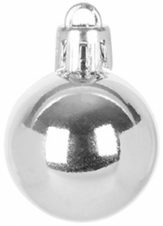 Set 12 globuri argintii pentru bradul de Craciun, diametru 3 cm, material plastic, MagicHome [1]