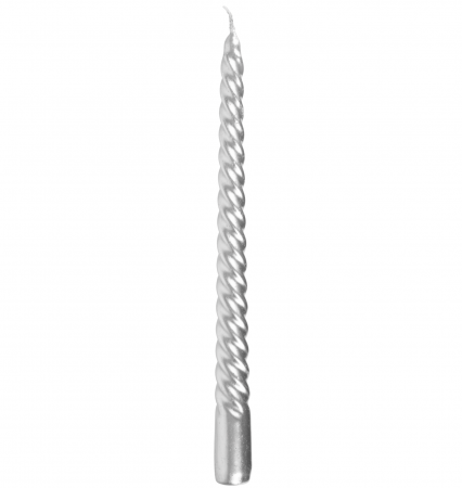 Set 2 lumanari inalte spiralate argintii, 25 cm inaltime, MagicHome [0]