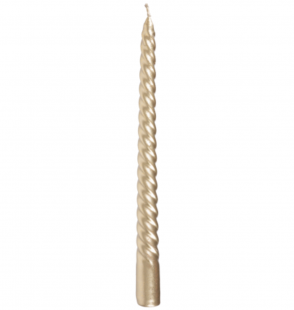 Set 2 lumanari inalte spiralate, champagne gold, 25 cm inaltime, MagicHome [0]