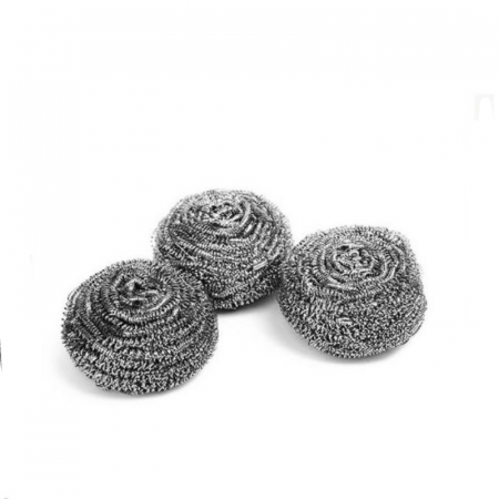 Set 3 Bureti de sarma Wooow pentru curatarea oalelor si tigailor, otel inoxidabil, 6.5 cm [0]