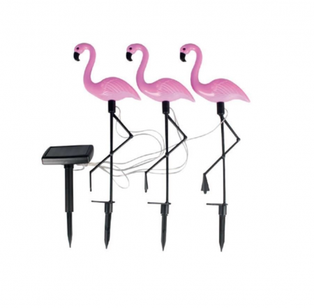 Lampi solare - Set 3 lampi solare Strend Pro Flamingo, 18x6x52 cm, 3x2 LED, AA