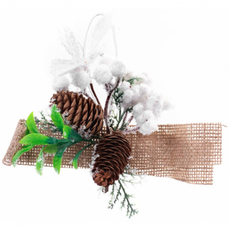 Globuri - Set 6 ornamente cu conuri de brad pentru bradul de craciun, 15 cm, MagicHome