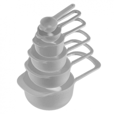 Set 6 ustensile masurare din plastic, Quttin, dimensiuni diferite, gri [0]