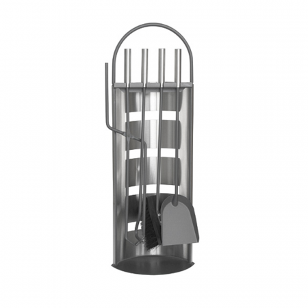 Casa - Set accesorii semineu, suport cu 4 piese, inox, 66 cm