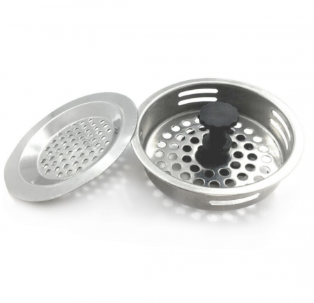 Accesorii chiuvete - Set sita cu dop si sita fara dop pentru chiuveta, diametru 8 cm, WoooW